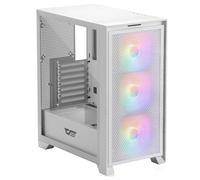 darkFlash Case PC Mid-tower ATX Gaming, 3x120mm Ventole RGB Fisse Preinstallate, Pannello Frontale Rete Grande Rimovibile, USB 3.0, Pannello Laterale Vetro Temperato, Case Flusso D'aria, Bianco(DRX70)