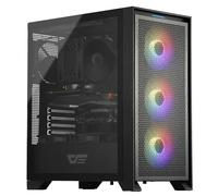 darkFlash Case PC Mid-tower ATX Gaming, 3x120mm Ventole RGB Fisse Preinstallate, Pannello Frontale Rete Grande Rimovibile, USB 3.0, Pannello Laterale Vetro Temperato, Case Flusso D'aria, Nero (DRX70)