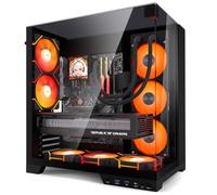 darkFlash Custodia per PC TH285 Plus ATX, design back-connect, 4 ventole DM12 PRO RGB PWM preinstallate, Mid Tower in vetro temperato, Case da gioco ad alto flusso d'aria