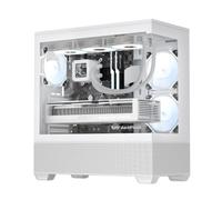 darkFlash DS900 Air ATX PC case, 3 ventole preinstallate, bianco | Vetro temperato panoramico a 270°, pulsante di controllo LED RGB, Mid Tower ad alto flusso d'aria, USB-C