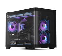 darkFlash Micro-ATX Gaming PC Case Dual-Chamber MATX PC Case con 3 x 120mm ARGB Fans, Vista Panoramica Vetro Curvo Temperato Computer Case Computer Porta USB 3.0, Supporta Dual 360mm AIO, Nero (DPW90M