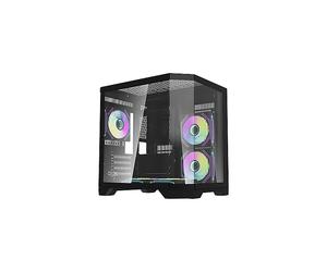 DARKFLASH TECH CASE PER COMPUTER FT350 - Nero, 5 ventole ARGB incluse, pannelli in vetro temperato