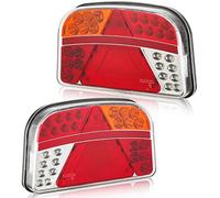 DARKGUARD 2pcs Luci Posteriori Led per Rimorchio 12v/24v E4 7Funzioni,Fanale Posteriori Rimorchio, Fanali Posteriori Led Impermeabile Camion Lampa,Caravan Lampada per Furgoni Trattore