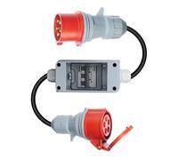 DARKGUARD Adattatore CEE a 5 Pin, 32A Maschio a 16A Accoppiamento, 400V Adattatore di Corrente 5 poli Connettore CEE 32A 16A con Interruttore Automatico, Cavo CEE H07RN-F 5G 2.5mm²