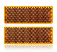 DARKGUARD Catarifrangente Rettangolare Autoadesivo Giallo, Riflettore Rettangolari per Rimorchio Auto Rimorchio RV Camion Caravan Omologato E11, 85x30x10mm（Giallo-Rettangolari-Autoadesivo-2Pezzi）