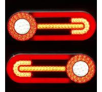 DARKGUARD Kit Luci Posteriori Led per Rimorchio 9-30v,E-Mark 7Funzioni 2pcs Fanale Posteriori Rimorchio, Fanali Posteriori Led 24v Impermeabile Camion Lampa,Caravan Lampada per Furgoni Trattore