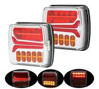 DARKGUARD Luci posteriori a LED 12/24 V, con marchio di controllo E, 2 pezzi, luci posteriori posteriori, luci posteriori, impermeabili, per rimorchi, roulotte, rimorchi