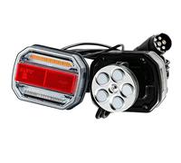 DARKGUARD luci Posteriori LED Magnetico per Rimorchio 10-30V Cablato con Cavo 7,5m Spina a 7 Poli E-marcato,Set Kit Fanale Posteriore LED Impermeabile Universale per Camion Caravan Van Trattore