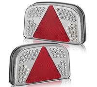 DARKGUARD Luci Posteriori Led per Rimorchio 12v E4 7Funzioni,2pcs Fanale Posteriori Rimorchio Led, Fanali Posteriori per Rimorchio Caravan Furgoni Led Impermeabile con Fendinebbia Luce di Retromarcia