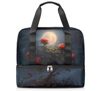 Darkly - Borsone sportivo da donna, uomo e ragazzo, con motivo luna magica, 21 l, per il fine settimana, per la notte, per viaggi, palestra, yoga, Colore, 21L, Organizer per borse