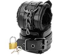 Manette BDSM Caviglia Regolabili Darkness - Pelle PVC, Nero