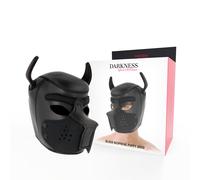Darkness neoprene dog hood with removable muzzle l
