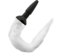 Plug anale in silicone bianco, Larghezza 115 mm, Lunghezza 205 mm, Profondità 60 mm, Dipartimento Couple, Colore Nero