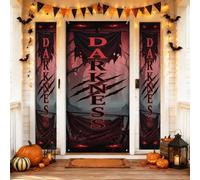 Darkness Set di coperture per porta di benvenuto, spettrali artigli inquietanti occhi per Halloween nero vacanza portico da appendere striscione decorativo per ingresso anteriore, feste riunioni di