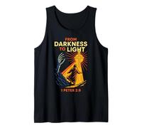 Darkness To Light Christian Gothic 1 Peter 2:9 Versetto della Bibbia Canotta