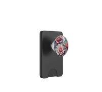 DarkRose Vibrant Pink Rose Pearl Stained Glass Teal Coral PopSockets PopWallet per MagSafe