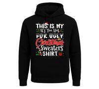 Darkwear Felpa con cappuccio da uomo con scritta in inglese "This is my it's too hot", regalo di Natale divertente, Nero , 4XL