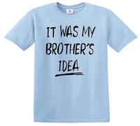 Darkwear IT was My Brother's IDEA - Maglietta per bambini, T-shirt Blu Cielo Stampa Nera, 12-14 Anni