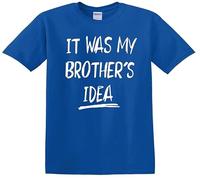 Darkwear IT was My Brother's IDEA - Maglietta per bambini, T-shirt Blu Royal Stampa Bianca, 3-4 Anni
