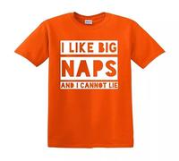 Darkwear Maglietta divertente per bambini con scritta "I Like Big NAPS and I Cannot Lie", T-shirt Arancione Stampa Bianca, 9-11 Anni