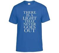 Darkwear Maglietta Morrissey con scritta in inglese "There is a Light The Smiths", idea regalo da uomo, taglie dalla S alla 5XL, Stampa bianca blu reale, L