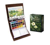DarkWish Set di acquerelli da viaggio con taccuino, 24 colori, Rosa