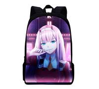 DARLING in the FRANXX Zaino Anime Zero Two/Ichigo Zaino per la scuola con stampa 3D per bambini, ragazzi, ragazze e studenti delle scuole medie, Tipo 2, 30*40*13cm