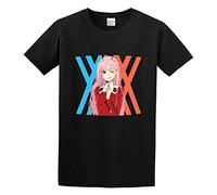 Darling in The Franxx Zero Two Unisex 100% Cotton Short-Sleeve T-Shirts Black XXL