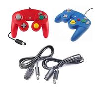 DARLINGTON & Sohns 2 Controller Rosso Blu + Cavo di prolunga per Nintendo Game Cube Controller GC Estensione Cavo di prolunga per Nintendo Wii