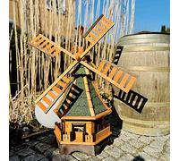 DARLUX Mulino a vento decorativo da giardino in legno con cuscinetti a sfera, marrone, dimensioni (verde XXL)