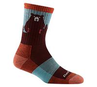 Darn Tough Bear Town - Wandelsokken - Paars - Dames - Micro Crew - Leggero, Borgogna, L