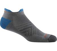 Darn Tough Men's Run Coolmax No Show Tab Ultra-Lightweight with Cushion - Large Gray Coolmax Socks for Running