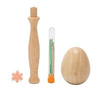 Darning Mushroom Set Premium Smoothing Wood Curved Handle Detachable Darning Supplies Kit with 15 Needles for Sewing Repair Clothes DIY Crafting