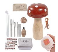Darning Repair Kit - Mushroom Patch Loom Tool, Fabric Mending Supplies for Knitting Embroidery, Solid Wood Sewing Tool for Sock Repair Kit di riparazione manuale per Clothes Crafts Beginners