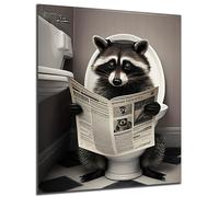 DARO Design - Immagine per WC su 6 mm HDF 40 x 30 cm Procione su WC - Decorazione da parete Immagini divertenti regalo