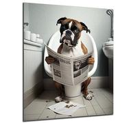 DARO Design - Immagini Decorative da Parete per Bagno e Toilette, Stampa Artistica su HDF 6 mm, 30 x 20 cm, Decorazione per Ospiti con Tema Cani