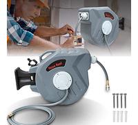 Daromigo Avvolgitubo ad aria compressa, supporto da parete, lunghezza tubo 20 m, diametro interno del tubo 9,5 mm, avvolgitore automatico da 1/4"