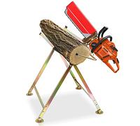 Daromigo Cavalletto Taglialegna con Supporto Motosega, Supporto pieghevole con paratena, asta di misura e cappa di Protezione, carico massimo 150 kg, 81 x 72 x 78,5 cm