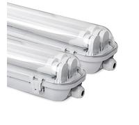 Daromigo Lampada a LED per ambienti umidi, 120 cm, 2 x 18 W, 3060 lm, luce bianca fredda, 4000 K, doppio tubo LED T8, IP65, impermeabile, per ambienti umidi, per garage, ufficio, cantina (2 pezzi)