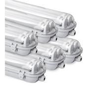 Daromigo Lampada a LED per ambienti umidi, 120 cm, 2 x 18 W, 3060 lm, luce bianca fredda, 4000 K, doppio tubo LED T8, IP65, impermeabile, per ambienti umidi, per garage, ufficio, cantina (6 pezzi)