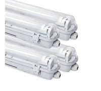 Daromigo Reglette LED 120 cm, lampada per locali umidi 18 W, 1530 lm, bianco neutro, tubo T8 IP65 impermeabile, per garage, cantina, ufficio, 4 pezzi