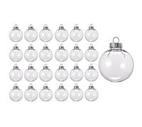 Daroplo 24 palline di Natale riempibili in trasparente 8 cm fai da te albero di Natale ornamento decorazione arti