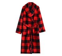 Darringls Accappatoio da uomo a quadri, elegante, per sauna, lungo, invernale, delicato sulla pelle, per il tempo libero, in spugna, per il tempo libero, per la sauna, in morbido e confortevole,