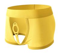 Darringls Boxer da uomo, mutande da uomo, vestibilità perfetta, boxer a basso rise boxer da uomo, casual, retrò, piccoli regali, giallo., XXL