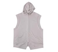 Darringls Canotta da uomo con cappuccio, per allenamento, sport, palestra, allenamento, allenamento, estivo, con cappuccio muscolare, senza maniche, per fitness, palestra, beige., L