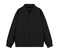 Darringls Giacca da aviatore, da uomo, giacca da baseball in piedi, oversize, comoda oversize, per il tempo libero, per l'autunno, per il tempo libero, Nero , S