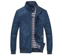 Darringls Giacca estiva leggera, da uomo, semplice, classica, per attività all'aria aperta, senza pieghe, per il tempo libero, sottile, per le mezze stagioni, giacca da uomo, Blu, 6XL
