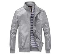 Darringls Giacca estiva leggera, da uomo, semplice, classica, per attività all'aria aperta, senza pieghe, per il tempo libero, sottile, per le mezze stagioni, giacca da uomo, grigio., 3XL