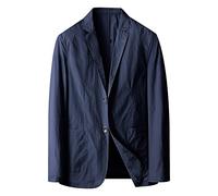 Darringls Giacca leggera da uomo, per il tempo libero, giacca sportiva in cotone e lino, estiva, da uomo, per il tempo libero, giacca estiva, giacca leggera, blazer tinta unita, 02 Marine, XXXXL
