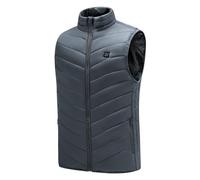 Darringls Gilet trapuntato da uomo, senza maniche, in pile, con chiusura lampo e tasche, foderato, ibrido, ultraleggero, giubbotto in piuma, grigio., XL